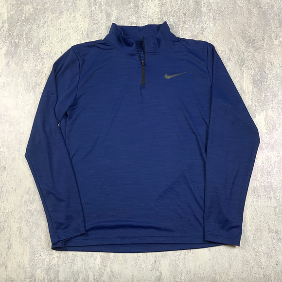 Nike Shirt Mens Medium Blue Breathe 1/4 Zip Dri-Fit Training Gym Running - Picture 1 of 7
